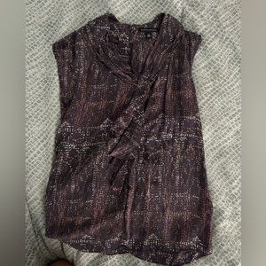 Purple pattered blouse from Banana Republic